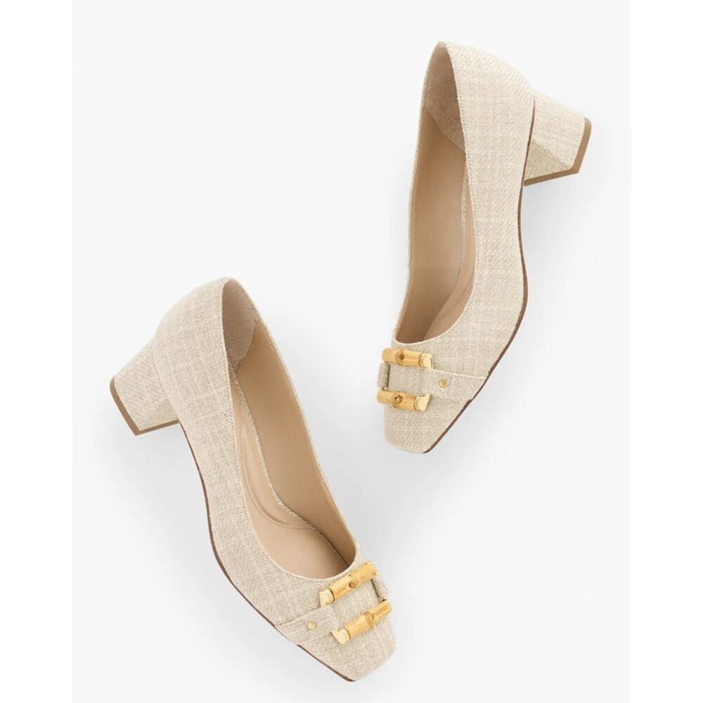 Talbots Cream Textured Block Heels